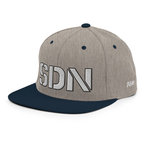 classic snapback heather grey navy left front 61571636b19ba